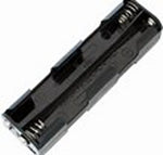 BATTERY HOLDER AAX8 PLASTIC BLK SNAP