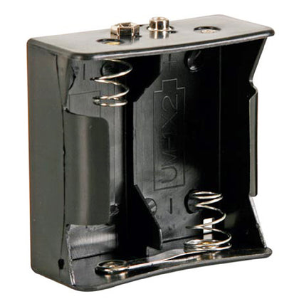 BATTERY HOLDER DX2 PLASTIC BLK SNAP TERMINALS