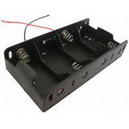 BATTERY HOLDER DX4 PLASTIC BLK WITH WIRE