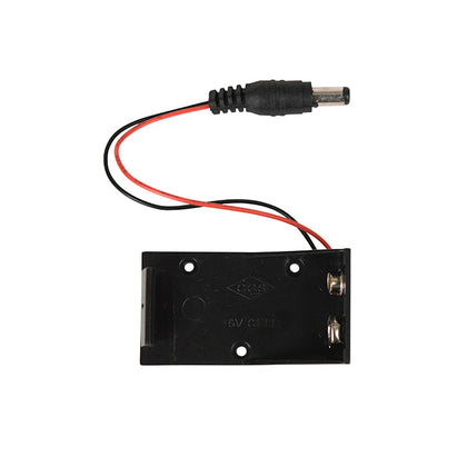 BATTERY HOLDER 9V PLASTIC BLK WITH WIRE AND 2.1MM DC PLUG