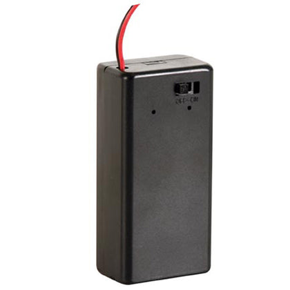 BATTERY HOLDER 9V PLASTIC BLK WITH COVER