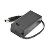 BATTERY HOLDER 9V PLASTIC BLK WITH COVER AND 2.1MM PLUG