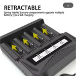 BATTERY CHARGER FOR 4X18650 LITH & AA/AAA NIMH/CAD BATT USB I/P