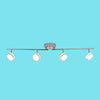 TRACK LIGHT WITH 4 FIXED LED LIGHTS DIMMABLE CHROME PLATED