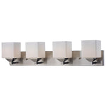 VANITY LIGHT 4 LIGHTS BRUSHED NICKEL FINISH W/FROSTED WHT GLAS
