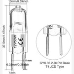 BULB 12V 50W HALOGEN T4 GY6.35 BASE JC BI-PIN TUBULAR 10X37MM