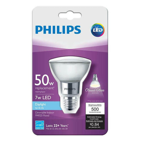 BULB LED PAR20 E26 DAYLIGHT 7W DIMMABLE 120V REPLACES 50W