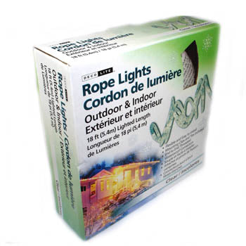 ROPE LIGHT DECORATIVE BULB CLEAR 18FT INDOOR/OUTDOOR