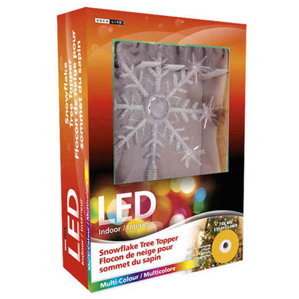 LED SNOWFLAKE TREE TOPPER MULTI COLOUR NEEDS 2 AA BATTERIES