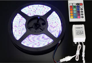 LED FLEXIBLE STRIP 7 COLOURS 12V IP65 6-7 LUMENS PER LED