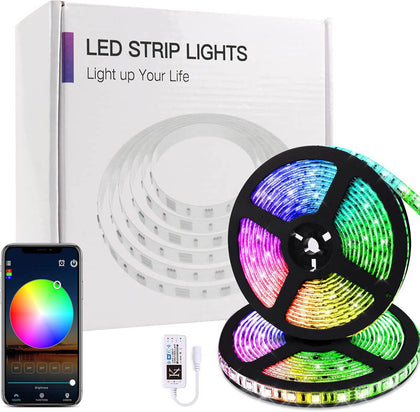 LED FLEXIBLE STRIP RGB 2X16FT BLUETOOTH 12VDC PSU NOT INCLUDED