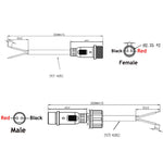 CABLE ASSY 2PIN WATRPROOF MALE/ FEMALE KIT FOR LED STRIPS