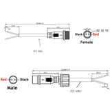 CABLE ASSY 2PIN WATRPROOF MALE/ FEMALE KIT FOR LED STRIPS