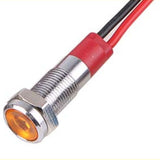 INDICATOR LED 6V 6MM YEL CHMT WIRES METAL IP67 PILOT LIGHT