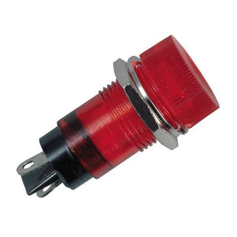 INDICATOR 12VDC 15MM RED CHMT