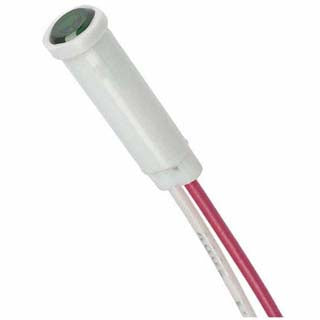 INDICATOR 24V LED 7MM GRN PRESS WIRE FLUSH DIAMOND LENS{{