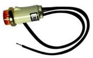 INDICATOR 125V 12MM RED SNAP FIT WITH WIRE{{