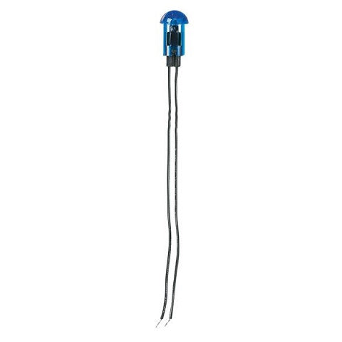 INDICATOR 12V 12MM BLUE SNAP WIRE ROUND DOME