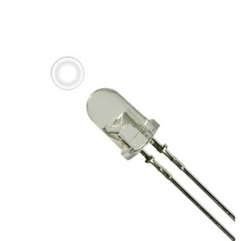 LED3 WATERCLEAR WHITE 1800MCD 2V 20MA