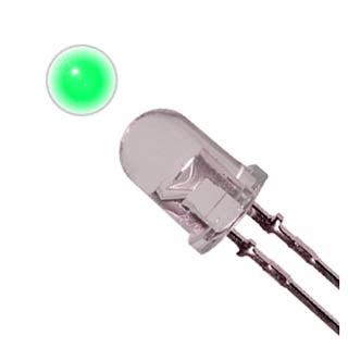 LED5 WATERCLEAR GRN 11000MCD 3.6V 20MA