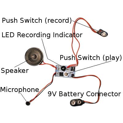 RECORDING MODULE 20SEC WITH 9V {{BATTERY CONNECTOR