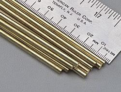 BRASS ROUND RODS .114X 12IN 2.89MM DIA 304MM LENGTH