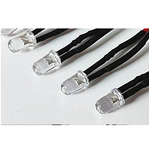 LED5 FLASHING CLR RED 12V W/WIRE 20CM LONG LEADS