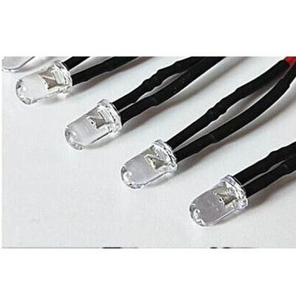 LED5 FLASHING CLR BLU 12V W/WIRE 20MM LONG 8000MCD 20MA 30DEG
