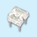 LED 4PIN SQUARE WATERCLEAR RED PC FLAT TOP 2.6V 70MA 7.6X7.6MM{