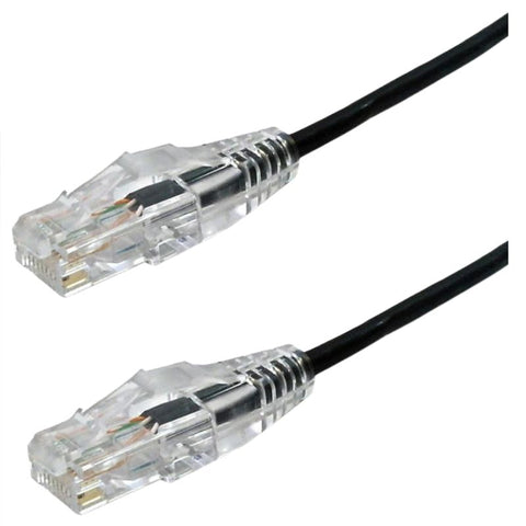 PATCH CORD CAT6A SLIM BLK 25FT ULTRA-THIN 28AWG FT4 CMR 10GIG