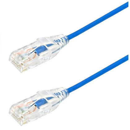 PATCH CORD CAT6A SLIM BLU 1FT ULTRA-THIN 28AWG FT4 CMR 10GIG