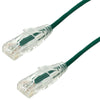 PATCH CORD CAT6A SLIM GRN 10FT ULTRA-THIN 28AWG FT4 CMR 10GIG
