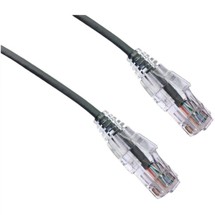 PATCH CORD CAT6A SLIM GRY 6IN ULTRA-THIN 28AWG FT4 CMR 10GIG