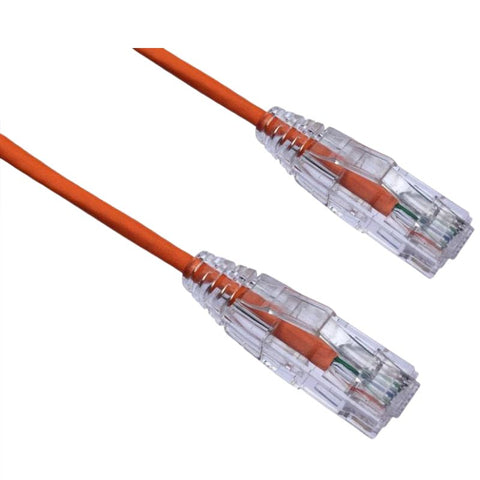 PATCH CORD CAT6A SLIM ORG 6FT ULTRA-THIN 28AWG FT4 CMR 10GIG