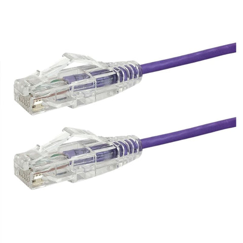 PATCH CORD CAT6A SLIM PUR 10FT ULTRA-THIN 28AWG FT4 CMR 10GIG