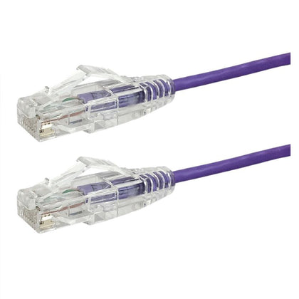 PATCH CORD CAT6A SLIM PUR 15FT ULTRA-THIN 28AWG FT4 CMR 10GIG