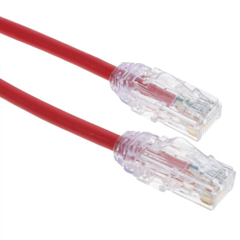 PATCH CORD CAT6A SLIM RED 2FT ULTRA-THIN 28AWG FT4 CMR 10GIG