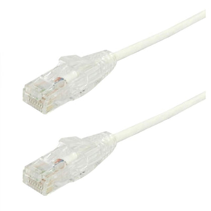 PATCH CORD CAT6A SLIM WHT 5FT ULTRA-THIN 28AWG FT4 CMR 10GIG