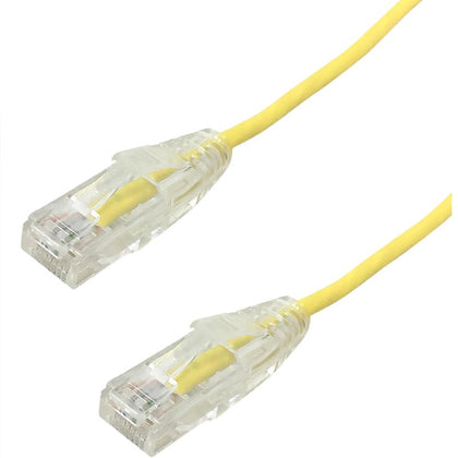 PATCH CORD CAT6A SLIM YEL 25FT ULTRA-THIN 28AWG FT4 CMR 10GIG