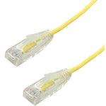 PATCH CORD CAT6A SLIM YEL 6IN ULTRA-THIN 28AWG FT4 CMR 10GIG