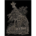 COPPER ENGRAVING GIRAFFE & BABY