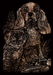 KITTEN & PUPPY-COPPER MINI ENGRA ENGRAVING ART