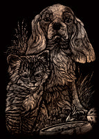 KITTEN & PUPPY-COPPER MINI ENGRA ENGRAVING ART