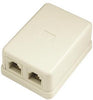 BASEBOARD MOD DUAL JACK 6P4C BEIGE{{