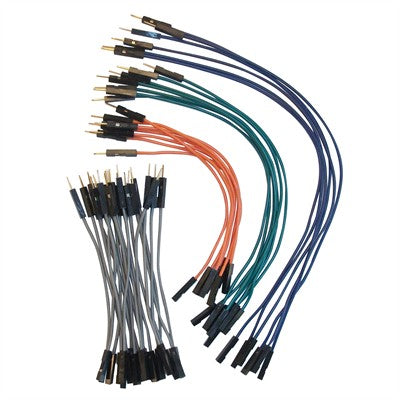 JUMPER WIRE MALE FEMALE 24AWG ASSORTED COLOUR/LENGTH 40PC/SET