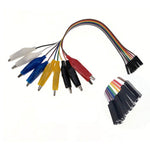 JUMPER WIRE FEMALE TO ALLIGATOR CLIP 10PINS FLAT CABLE 20CM