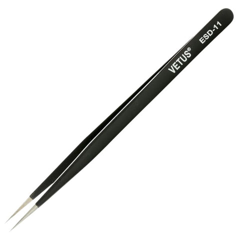 TWEEZER METAL 5.6IN STRAIGHT STD TIP ST-11 ANTISTATIC SAFE