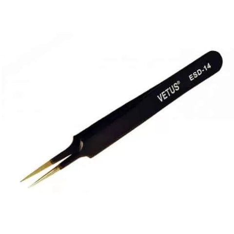 TWEEZER METAL 4.76IN STRAIGHT STD TIP ST-14 ANTISTATIC SAFE