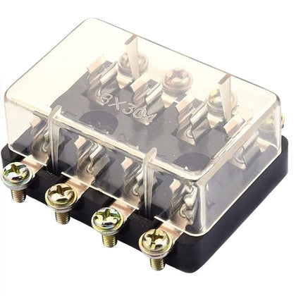 FUSE BLOCK AUTO 4 WAY 6X32MM FOR AGC & JSO FUSES 20A 32VDC