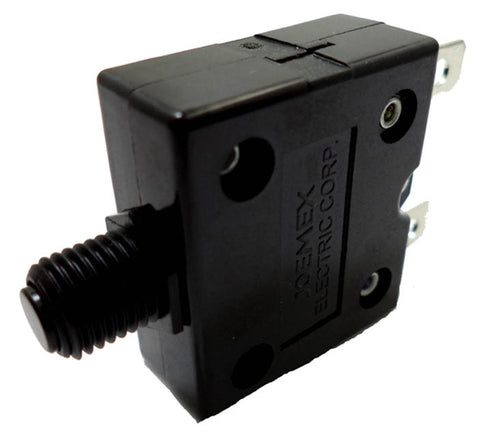 CIRCUIT BREAKER 15A 250VAC PUSH CHMT 1P 9.5MM DIA QT 6.3MM